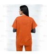 Conjunto sanitario unisex de casaca y pantalón con tejido elástico