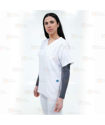 Conjunto sanitario unisex de casaca y pantalón con tejido elástico