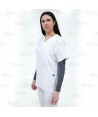 Conjunto sanitario unisex de casaca y pantalón con tejido elástico