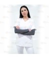 Conjunto sanitario unisex de casaca y pantalón con tejido elástico
