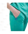 Conjunto sanitario unisex de casaca y pantalón con tejido elástico