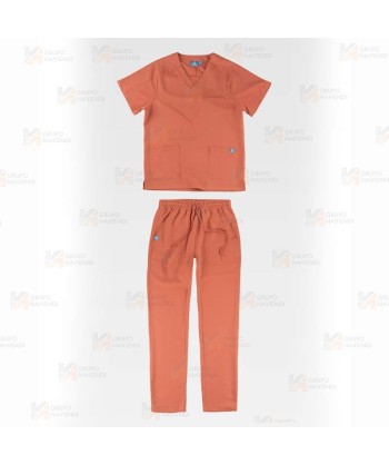 Conjunto sanitario unisex de casaca y pantalón con tejido elástico