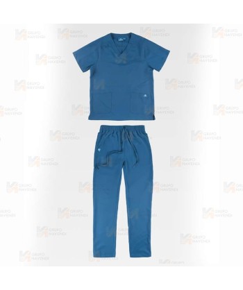 Conjunto sanitario unisex de casaca y pantalón con tejido elástico