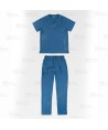 Conjunto sanitario unisex de casaca y pantalón con tejido elástico
