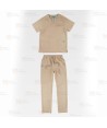Conjunto sanitario unisex de casaca y pantalón con tejido elástico