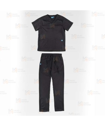 Conjunto sanitario unisex de casaca y pantalón con tejido elástico