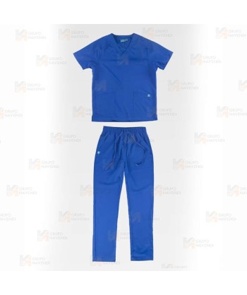 Conjunto sanitario unisex de casaca y pantalón con tejido elástico