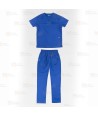 Conjunto sanitario unisex de casaca y pantalón con tejido elástico