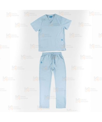Conjunto sanitario unisex de casaca y pantalón con tejido elástico