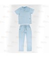 Conjunto sanitario unisex de casaca y pantalón con tejido elástico