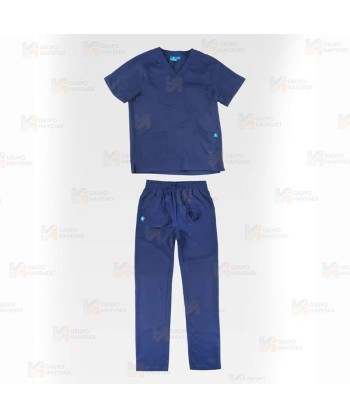 Conjunto sanitario unisex de casaca y pantalón con tejido elástico