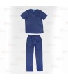 Conjunto sanitario unisex de casaca y pantalón con tejido elástico