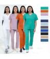 Conjunto sanitario unisex de casaca y pantalón con tejido elástico
