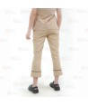 Pantalón sanitario tobillero de mujer con tejido elástico color beige