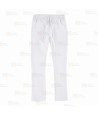 Pantalón sanitario en tejido elástico con cordón para mujer en color blanco y negro