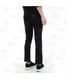 Pantalón sanitario en tejido elástico con cordón para mujer en color blanco y negro