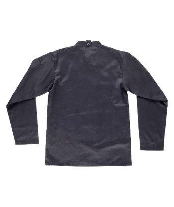 Chaqueta económica de cocina de manga larga con corchetes de color negro