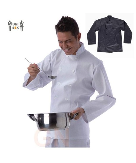 Chaqueta de cocina de manga larga con botones
