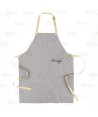 Delantal con peto en tejido de espiga color gris