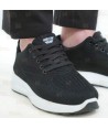 Zapatilla sanitaria de punto con cordones color negro