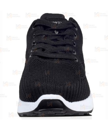 Zapatilla sanitaria de punto con cordones color negro