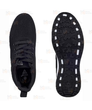 Zapatilla sanitaria de punto con cordones color negro