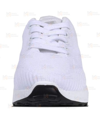 Zapatilla sanitaria de punto con cordones color blanco