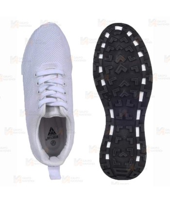 Zapatilla sanitaria de punto con cordones color blanco