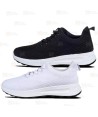 Zapatilla sanitaria de punto con cordones color blanco